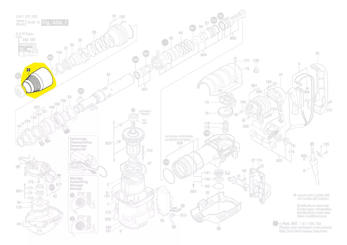Manchon porte-outil réf. 1 610 591 030